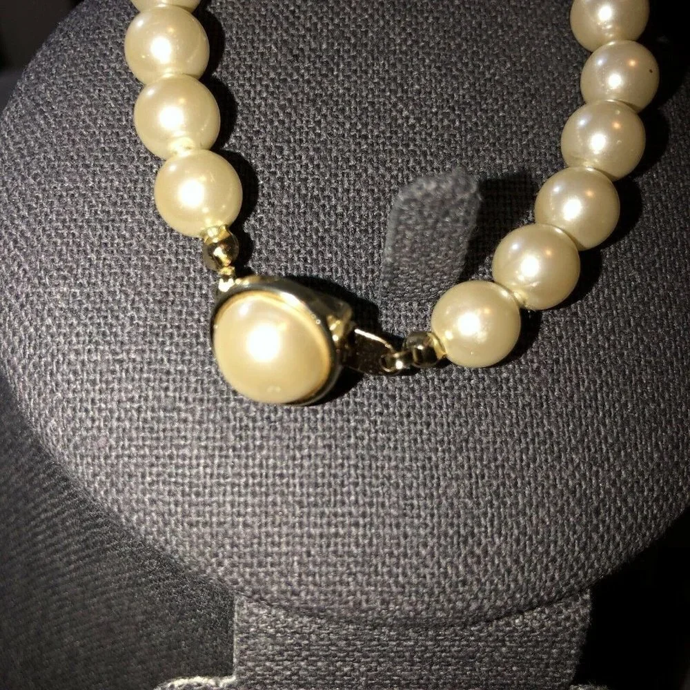 Vintage Faux Pearl Double Strand Bracelet